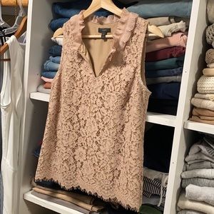 J.Crew lace sleeveless blouse ruffle collar NWOT